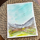 1/18/23 $18-Lush Valley - 8”x 10” Original Watercolor Painting Daily Challenge
