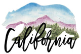 California Landscape inside California Bear Shape  A7 Greeting Card/ 5x7 Art Print