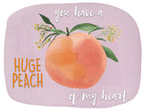 Huge Peach of my Heart, Fruit Pun Love Valentine's Day- A2 Greeting Card