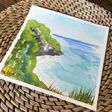 1/26/23 $26 Beach Cliff- Day 26 8x8 - Original Watercolor Painting Daily Challenge