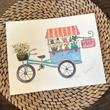 1/27/23 $27-Plant Cart Illustration - 8”x 10” Original Watercolor Painting Daily Challenge