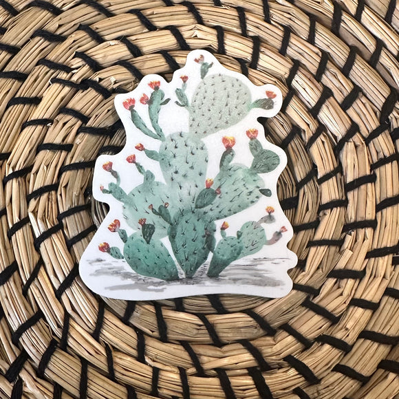Cacti in Bloom- Vinyl Sticker -3” Water Resistant