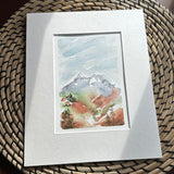 1/6/23 $6- Snow Capped Peaks 6-1 5x7- Original Watercolor Painting Daily Challenge