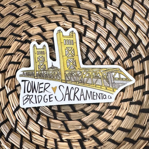 Tower Bridge- Sacramento California- Vinyl Sticker -3” Water Resistant