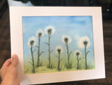 4/9 Day 22 $22 8.5x 11” Dandelions #2 Original Watercolor Painting
