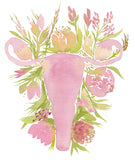 Flowering Uterus Reproductive Organs Art Giclee Print