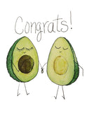 Congrats Avocado With Seed Baby- A2 Greeting Card