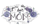 Mother's Day, Best Mom- A2 Greeting Card