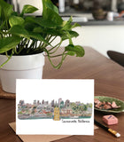 3D Sacramento Skyline-  A7 Greeting Card/ 5x7 Art Print