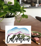 California Landscape inside California Bear Shape  A7 Greeting Card/ 5x7 Art Print