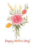 Mother's Day Vermilion Bouquet, A2 Greeting Card