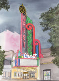 Personalize- The Crest Theater K Street, Sacramento, CA Giclee Art Print - Neon Landmarks
