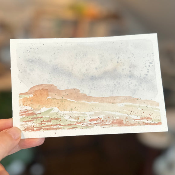 1/8/23 $8- Desert Storm-Day 8-1 4x6- Original Watercolor Painting Daily Challenge