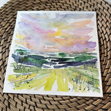 1/21/23 $21 Pastel Sunset- Day 21  8x8 - Original Watercolor Painting Daily Challenge