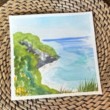 1/26/23 $26 Beach Cliff- Day 26 8x8 - Original Watercolor Painting Daily Challenge