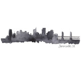 City Skyline, (Black)  Sacramento, CA Art Print