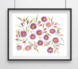 Floral Aster Purple Flowers Giclee Art Print