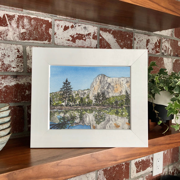 Yosemite NP El Capitan Merced River Reflection CA California Landmark Art Print