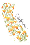 California Poppies in Map- A7 Greeting Card/ 5x7 Art Print