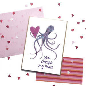 Octopi My Heart-Valentine's Day- A2 Greeting Card