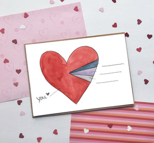 Fill in Pie Heart, Valentine's Day- A2 Greeting Card