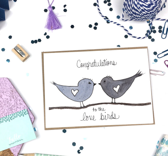 Congratulations Love Birds- A2 Greeting Card