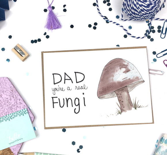 Father's Day, Dad Fungi- A2 Greeting Card