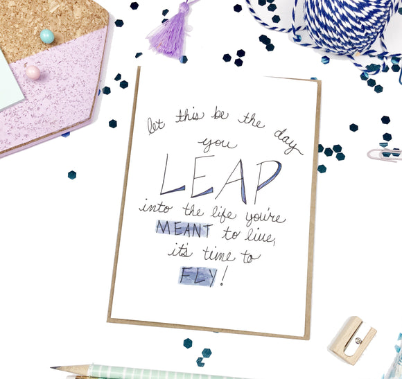 Congrats, Leap and Fly- A2 Greeting Card