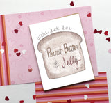 Peanut Butter & Jelly, Valentine's Day- A2 Greeting Card