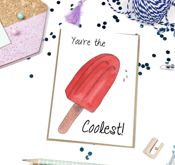 The Coolest, Popsicle- A2 Greeting Card